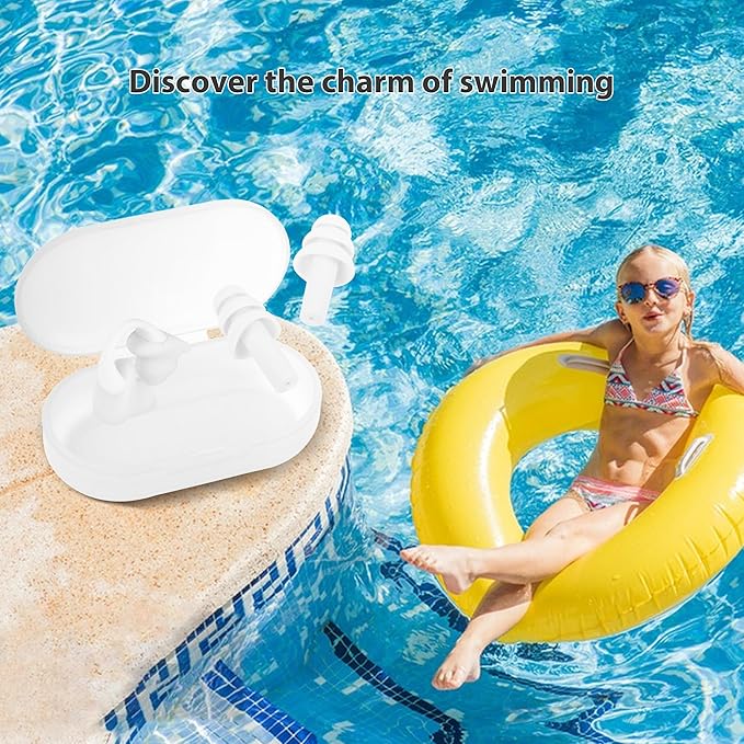 Nose Plugs for Swimming for Kids(Age 4-7),Painless Nose Clip for Swimming, Ensure Comfort and Safety in The Water (White, Small)