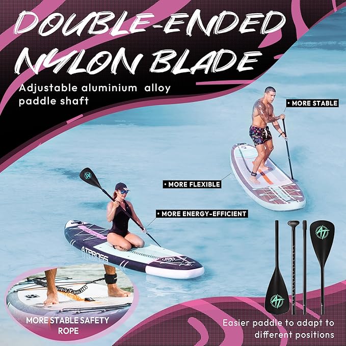 11'6"x35" Inflatable Paddle Board, 450lbs Extra Wide Stand Up Paddleboard for Adults with Premium SUP Accessories Kit & Backpack, Blow Up Kayak Non-Slip Stable Deck Boat for Yoga Fishing Surf