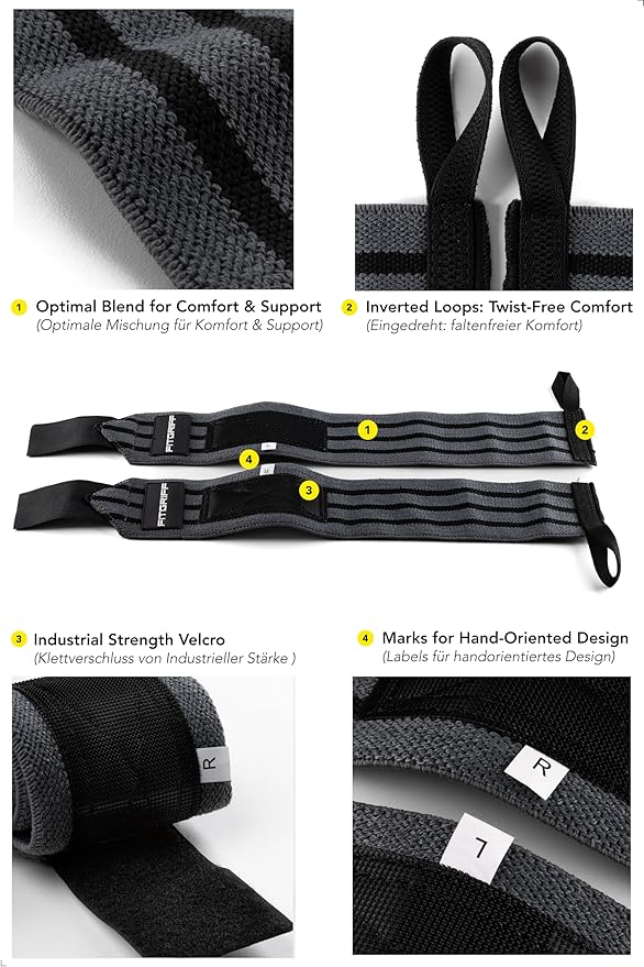 Fitgriff® Lifting Straps & Wrist Wraps (Bundle) Superior Support for Weightlifting & Gym Workouts - for Men and Women