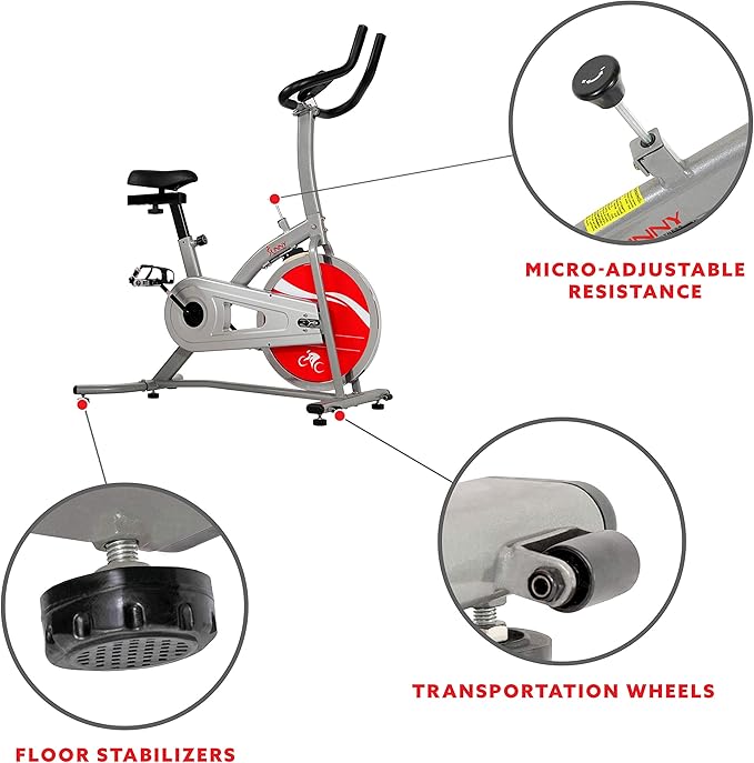 Sunny Health & Fitness ACTIVE Series Smart Exercise Bike with SunnyFit App Connection