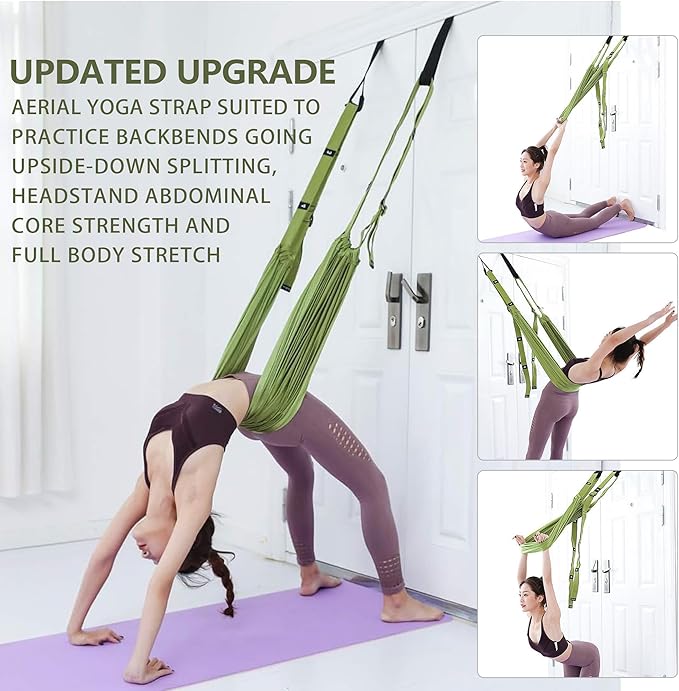 Leg Stretcher Strap, Stretching Equipment with Door Anchor Flexibility Trainer Backbend Assist for Dance Aerial Yoga Ballet Leg Stretching Exercise