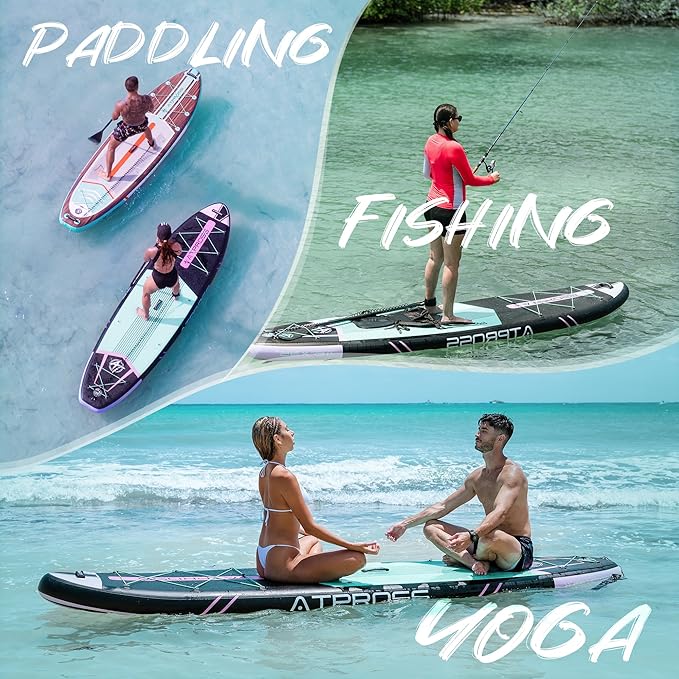 11'6"x35" Inflatable Paddle Board, 450lbs Extra Wide Stand Up Paddleboard for Adults with Premium SUP Accessories Kit & Backpack, Blow Up Kayak Non-Slip Stable Deck Boat for Yoga Fishing Surf