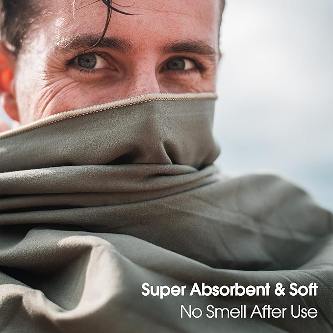 4Monster Camping Towels Super Absorbent, Fast Drying Microfiber Travel Towel, Ultra Soft Compact Gym Towel for Beach Hiking Yoga Travel Sports Backpack