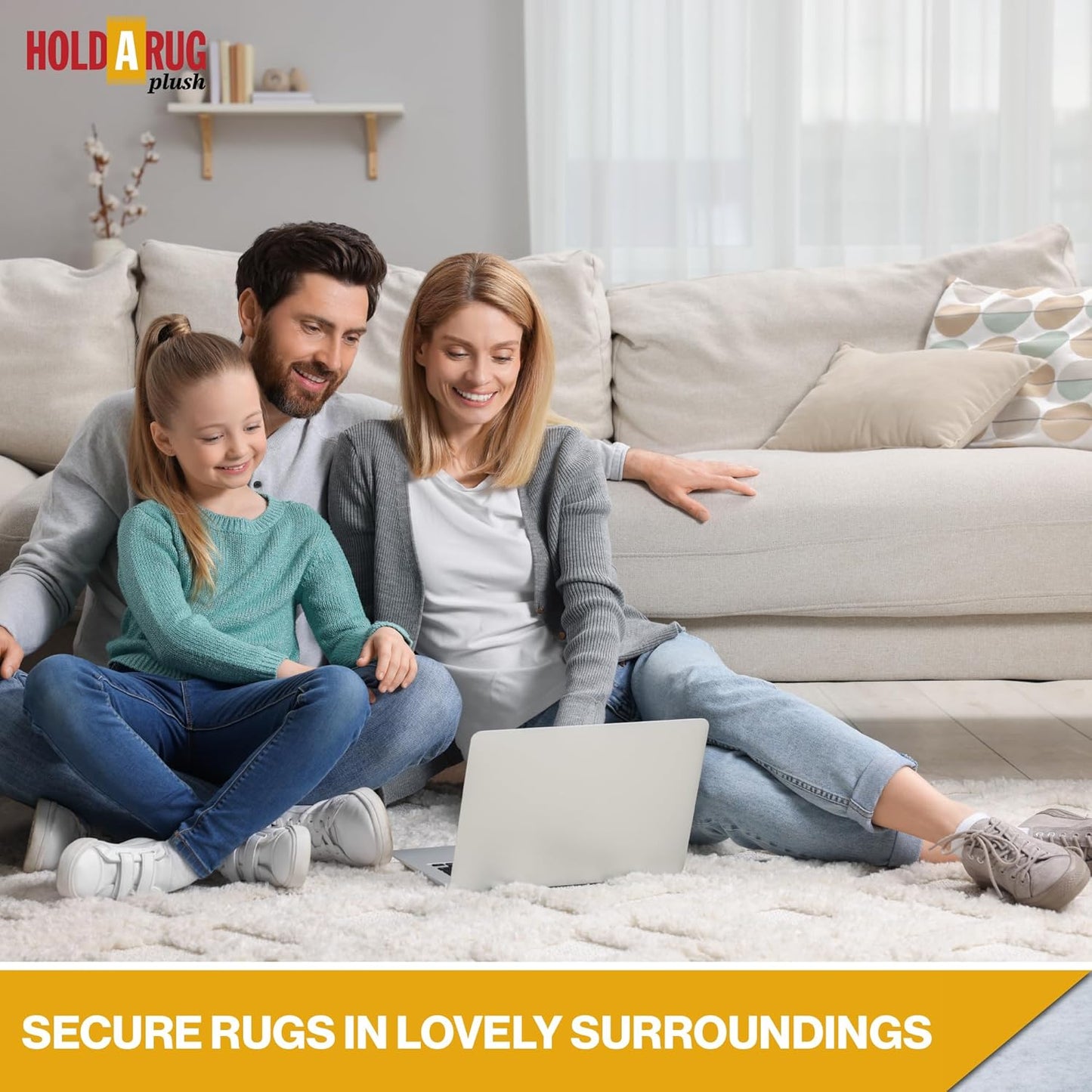Hold-a-Rug Plush 8'6" Round Nonskid, Nonslip Rug Pad, Reversible Gripper, ¼ Thick, Safe for All Floors and Carpet, Keep Area Rugs Secure