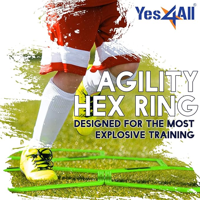 Yes4All Hex Agility Rings/Speed Rings with Carrying Bag – Hexagon Rings, Agility Hurdles for Agility Footwork Training