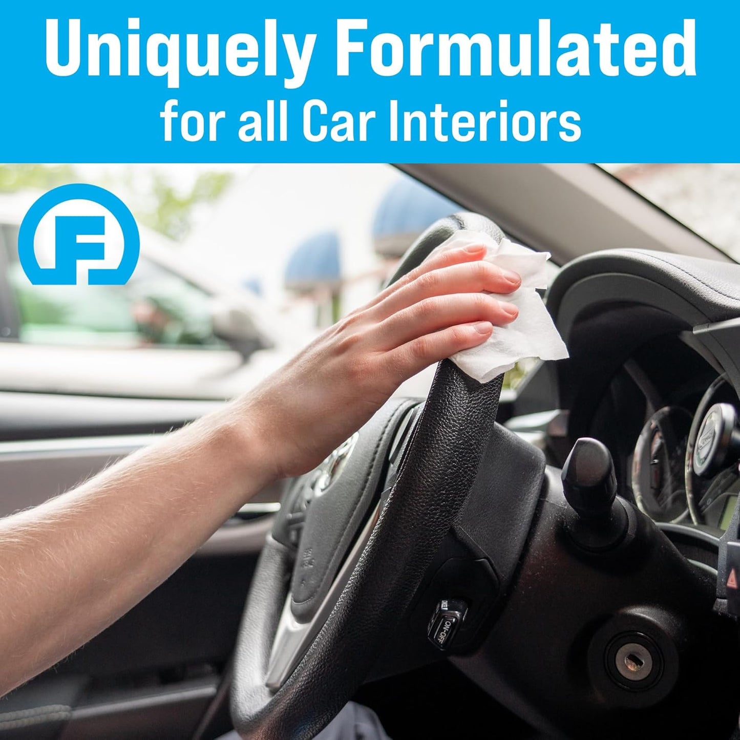 Fortress Car Interior Wipes with Microfiber Cloth (25 ct, Pack of 3) for Car Interior Cleaning, Dashboard, Seats, Detailing, and Steering Wheel [Travel Size] Skin-Safe Car Interior Cleaner Supplies