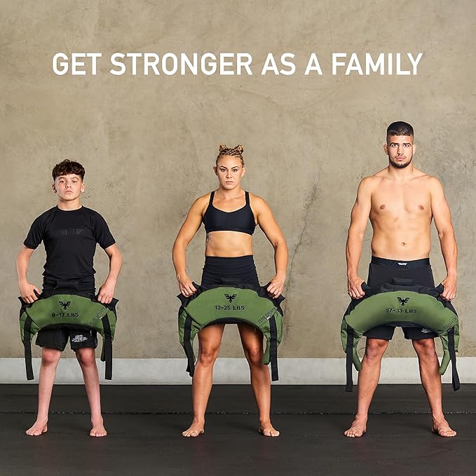 Elite Sports Bulgarian Canvas Bag, Fitness Canvas MMA Gym Cross Workout Training Sandbag 17, 25, 33, 45 lbs (UNFILLED)