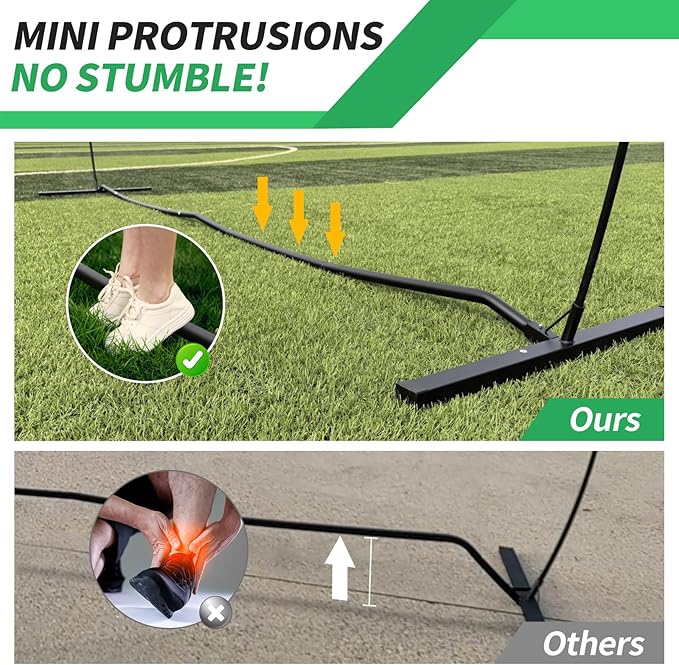 12ft/14ft Portable Volleyball Training Practice Net Set 5 Heights Adjustable for Indoor Outdoor with Tetoron Net, Freestanding Base, PU Volleyball, Carry Bag, Sandbags - Instant Set Up