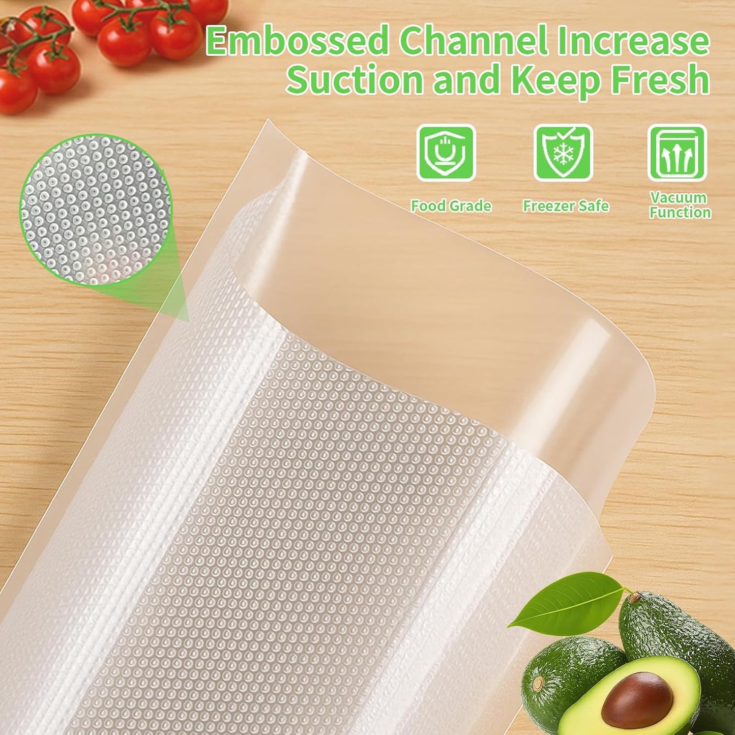 MakMeFre (Total 150Feet) 11” x 150’ Vacuum Sealer Bags Rolls with BPA Free,Heavy Duty Vacuum Food Sealer Storage Bags Rolls,Cut to Size Roll,Great for Sous Vide