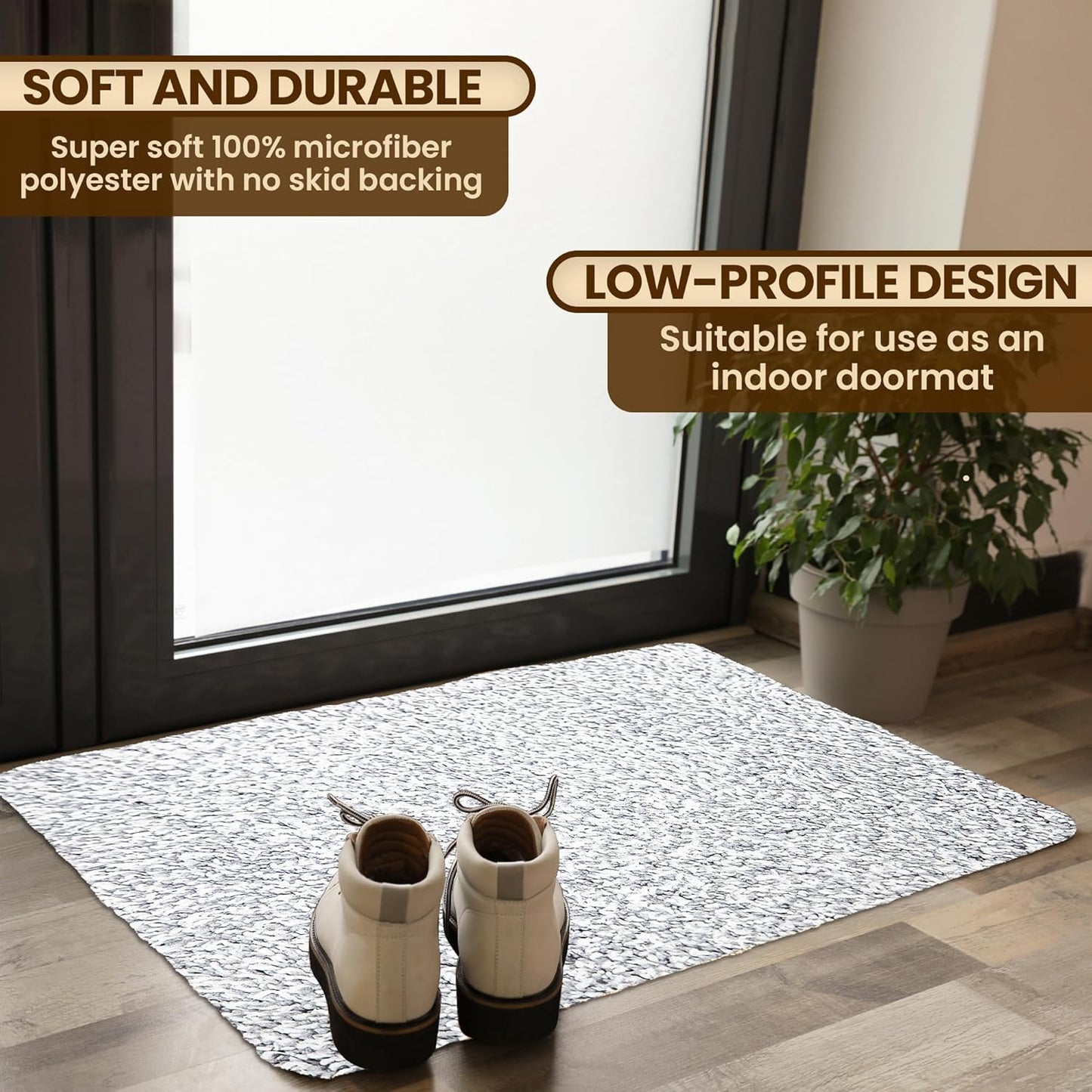 Premium Microfiber Indoor Door Mat – 24"x36" Washable Entry Mat, Non-Slip, Waterproof Backing, Super Absorbent, Low Profile Entryway Doormat for Indoor Entrance
