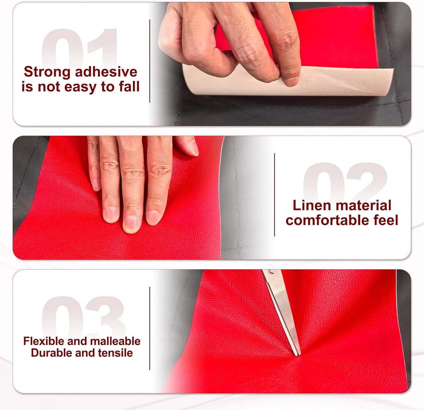 PATIKIL Leather Patches Tape for Furniture, 6.3 x 61 Inch Self Adhesive Vinyl Leather Repair Kit Cover Sheet for Couch, Sofa, Car Seats, Office Chair, Navy Blue