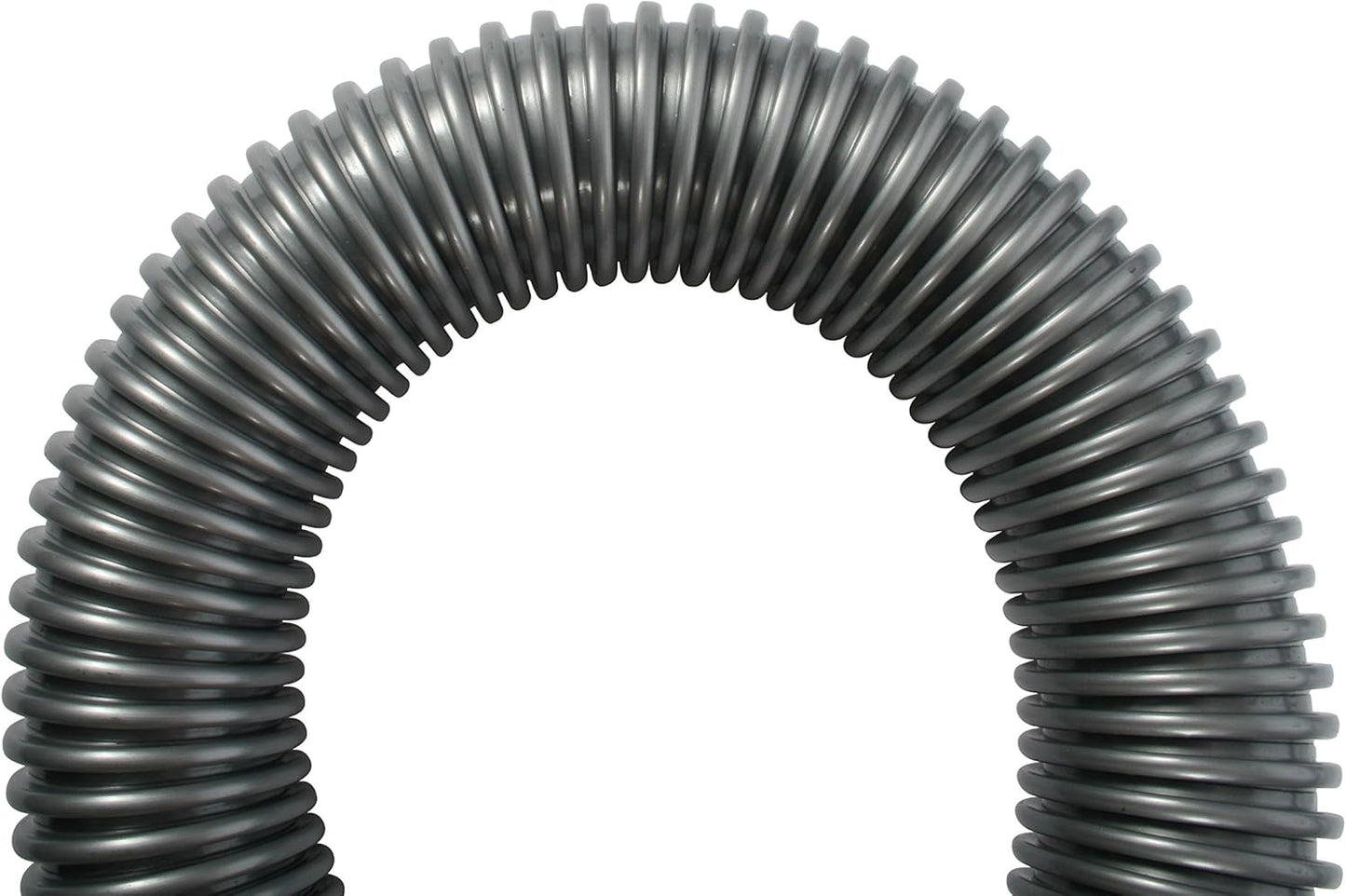 Cen-Tec Systems 30 Ft. Premium Shop Vacuum Extension Hose with 2 tank adapters and 1.25" curved end, Silver