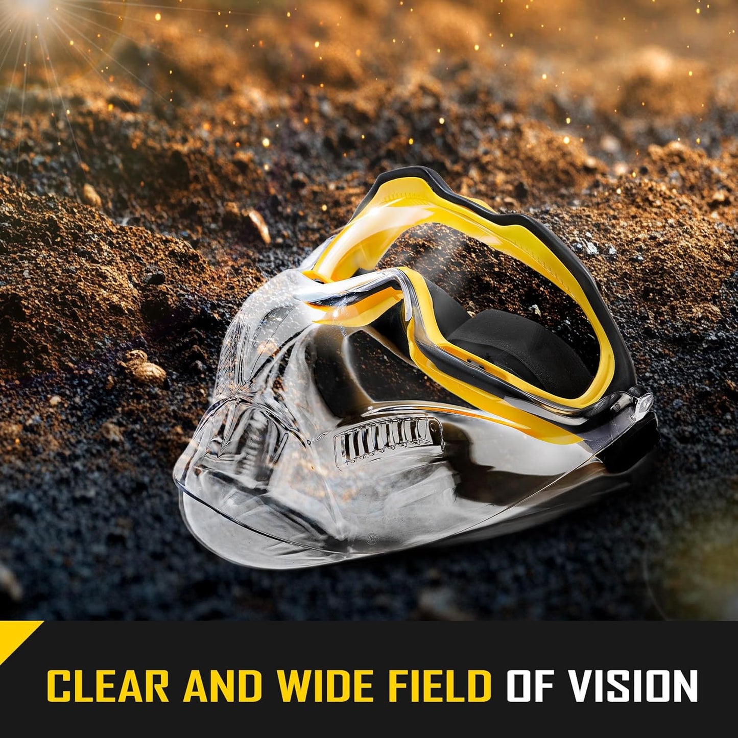 COOLJOB Safety Goggles Over Glasses with Anti-Fog Clear Lens, ANSI Z87.1 Impact Resistance and UV Proof, Adjustable Headband