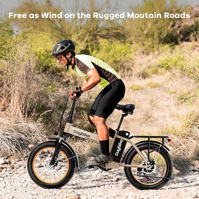 1000W Folding Electric Bike, 48V 20AH Large Removable Battery E Bike, 30+MPH, 80 Miles Max Range, 20" Fat Tire Electric Bike for Adults, Adult Electric Bicycles for Commute Beach Snow