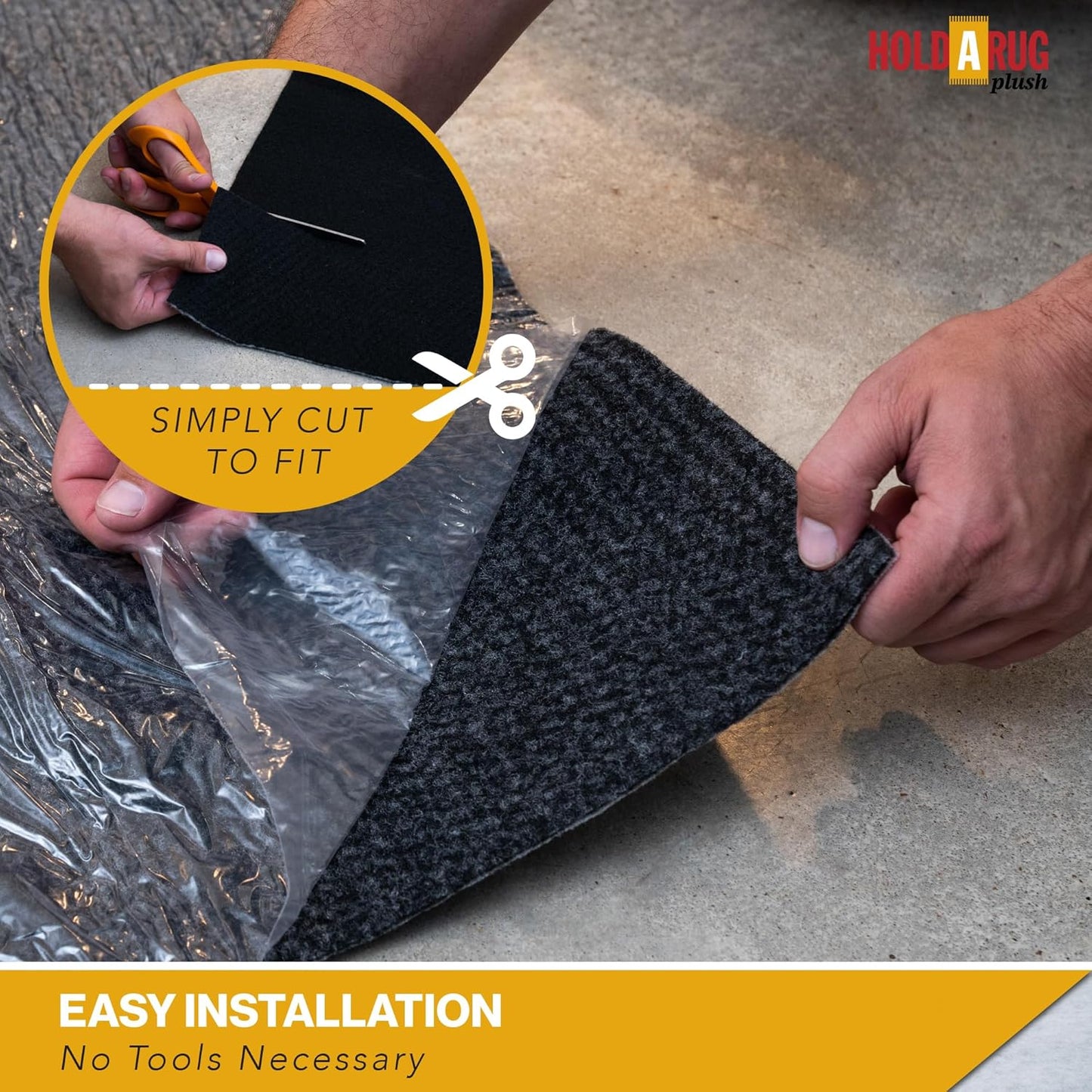 Hold-a-Rug Plush 5' x 7' Nonskid, Nonslip Rug Pad, Reversible Gripper, ¼ Thick, Safe for All Floors and Carpet, Keep Area Rugs Secure