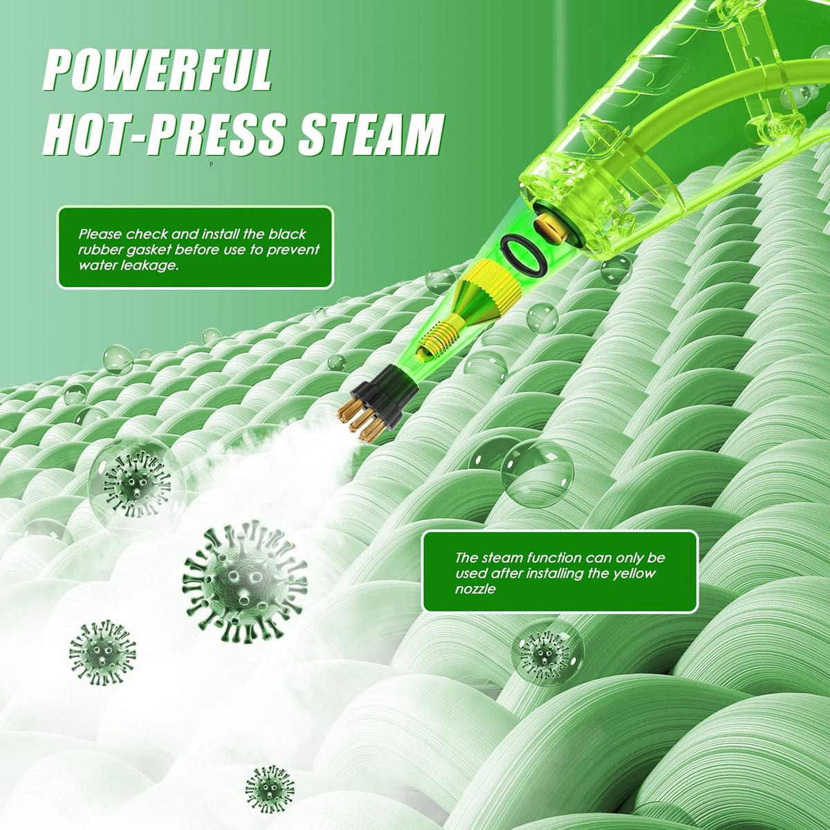 8-in-1 Handheld Steam Cleaner, 2200W High Pressure Steam Cleaner, 1.2L Portable Car Steam Cleaner for Home Kitchen, Bathroom, floor and Car Cleaning, 10s Fast Heating High Pressure Steam Cleaning