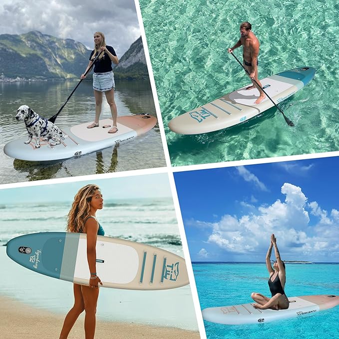 11'6"/11'/10' Inflatable Paddle Board with Complete Accessories, Versatile Premium Paddle Boards for Adults/Youth, Stand Up Paddle Board Polar/Wave/Sunny Wave Collection