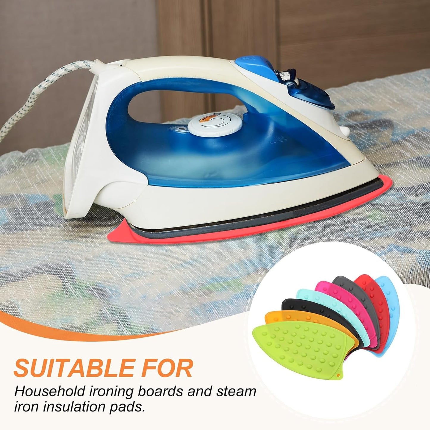 PATIKIL Silicone Iron Rest Pad, 2 Pcs Multipurpose Hot Heat Resistant Iron Rest Plate Protective Pad for Ironing Board Hot Resistant Steamer Steam Compact Mat, Gray