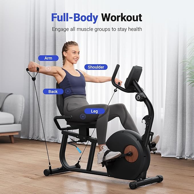 MERACH Recumbent Exercise Bike for Home with Smart Bluetooth and Exclusive App Connectivity, LCD, Heart Rate Handle, Magnetic Recumbent Bikes S08/S23