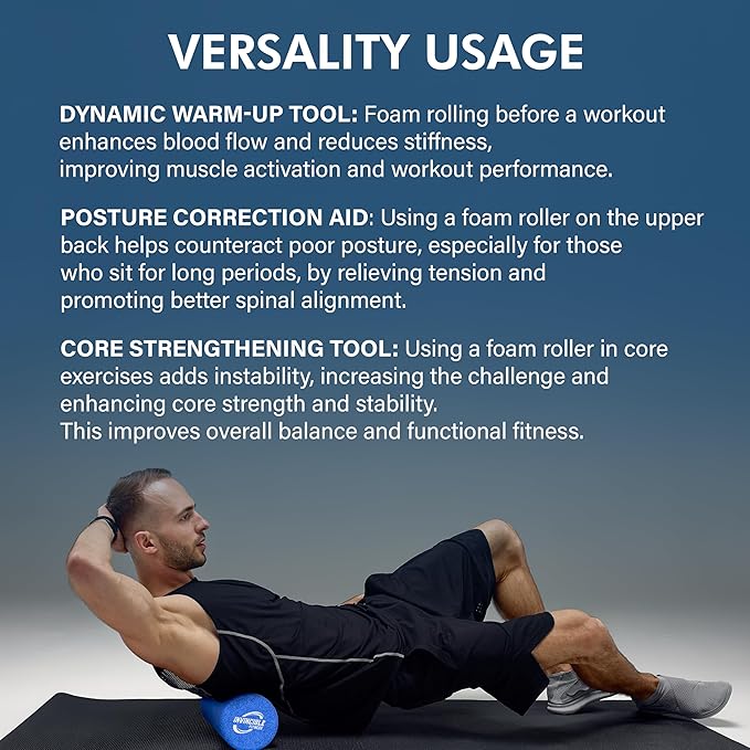 Invincible Fitness EPP Foam Roller for Deep Tissue Massage – Enhance Recovery, Relieve Pain, and Boost Mobility for a Stronger, Healthier You (Blue)