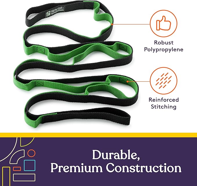 SPECIAL SUPPLIES Yoga Strap for Stretching, Stability Training, Fitness, Flexibility, Physical Therapy, Home Workout Equipment, Strength Training, and Pilates (Green)
