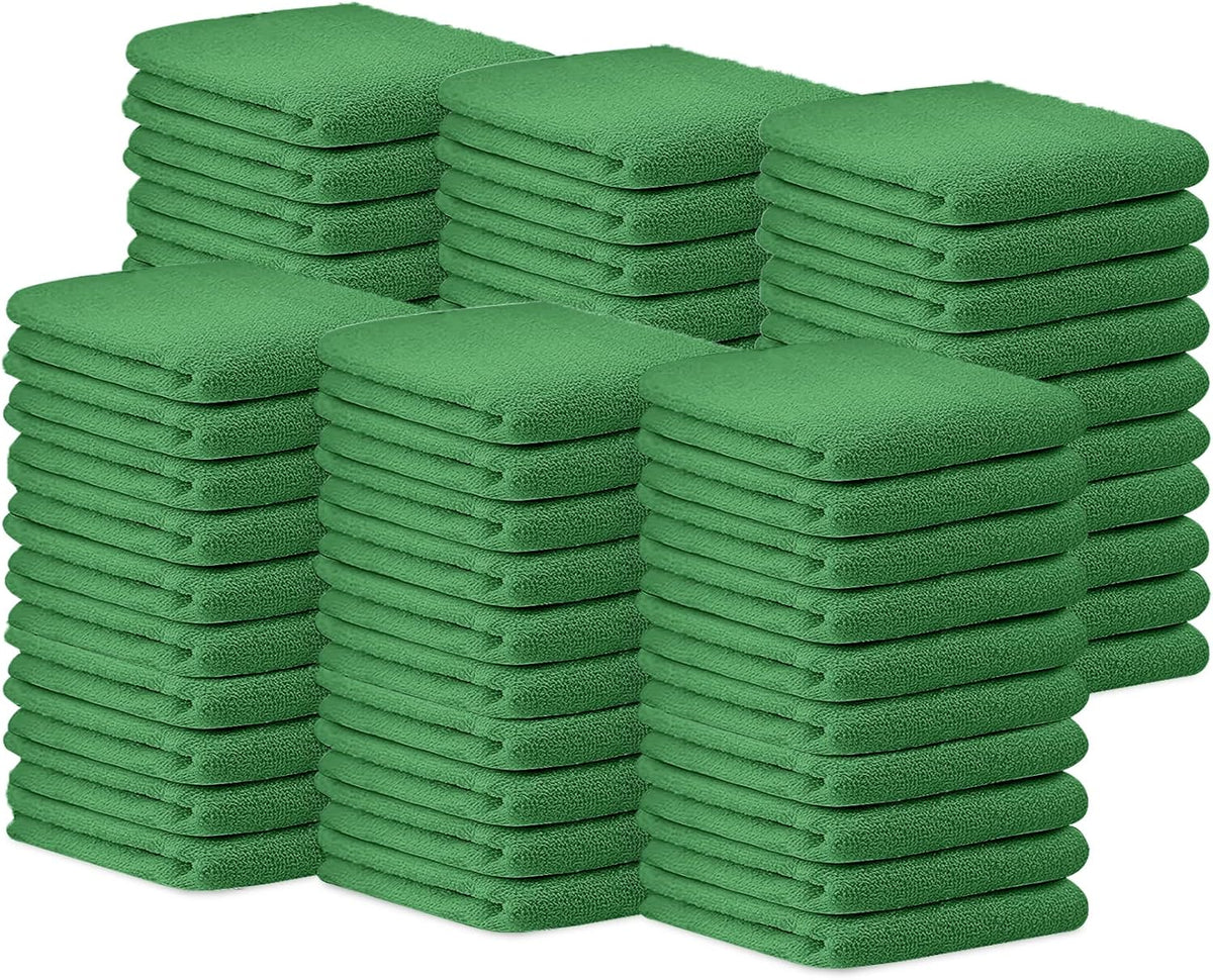 Avalon Towels Terry Bar Mop Towels (Value Pack of 60) Size 14"x17" – Absorbent and Durable, Multipurpose Cleaning Rags, Cotton Cleaning Cloths, Terry Cloth Rags, Reusable Shop Rag (Green)