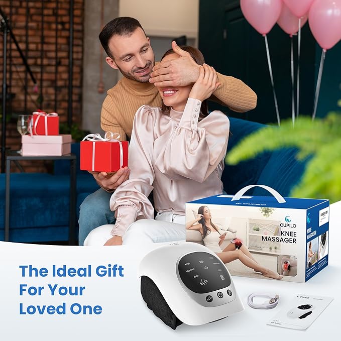 Knee Massager with Heat - Heating and Vibrating Pain Relief Knee Massager for Arthritis,Ideal Gifts for Women,Men