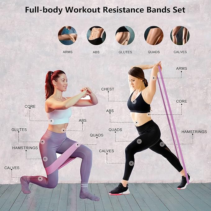 Fabric Resistance Bands for Working Out, 3 and 4 Levels Booty Bands Long Resistance Bands for Women and Men | Elastic Bands for Exercise Bands Resistance Workout Bands Resistance