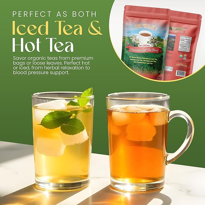 100% Organic Miraculous Leaf Tea bags | Organic Herbal Teas | Premium Quality & Flavorful Blends - 0 Sugars, 0 Carbs, 0 Fats, 1% Sodium (25mg) | Rich in Vitamins - Detox, Immunity, Wellness & More