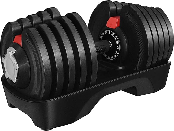 Yaheetech Adjustable Dumbbell Set 28/40/52.5/90LBS Adjustable Dumbbells Fast Adjust Dumbbell Weight Set with Anti-Slip Handle and Tray for Men/Women Home Gym Strength Training Equipment Single/Pair
