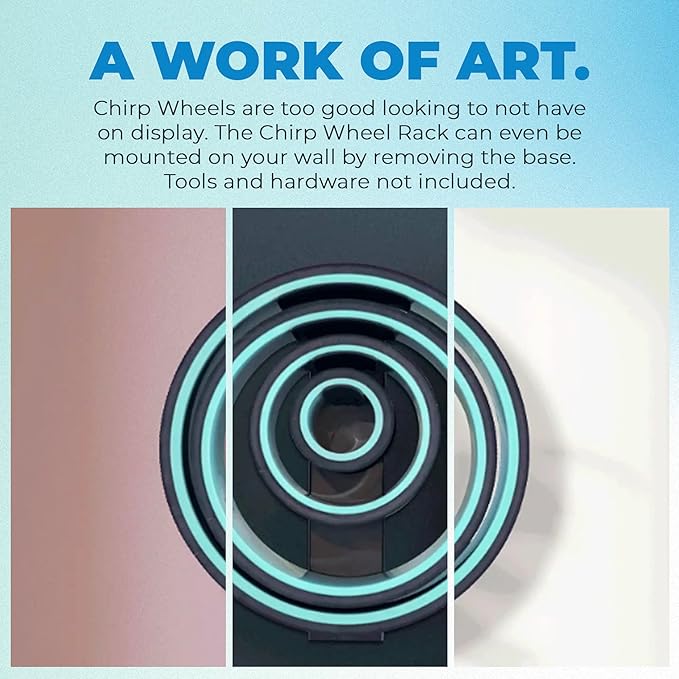 Ultimate Home Fitness Storage Solution: Chirp Wheel Rack & Stretch Mat Combo - Secure Storage for Chirp Muscle Rollers and Non-Slip Exercise Mat for Yoga, Pilates, and Weight Training - Black