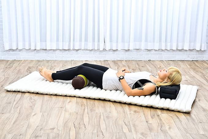 Leewadee Small Yoga Bolster – Shape-Retaining Cervical Neck Roll, Tube Pillow for Comfortable Reading, Kapok Filling, 22 x 6 x 6 inches