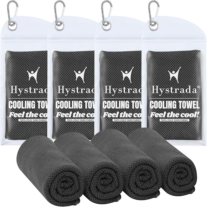 4 Packs Cooling Towel (40 x 12), Ice Towel, Microfiber, Soft Breathable Chilly Towel Stay Cool for Yoga, Workout, Sport, Gym, Camping, Fitness, Running, Workout & More Activities - Multicolor