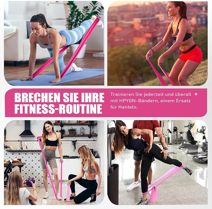 Resistance Bands, Exercise Bands, Physical Therapy Bands for Strength Training, Yoga, Pilates, Stretch Elastic Band with Different Strengths, Workout Bands for Home Gym