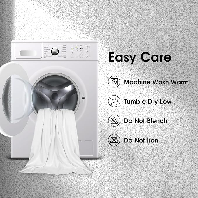 JML Bath Towels, Large Microfiber Bathroom Towel Set 6 Pack 30" x 60", Soft Absorbent Microfiber Body Towels for Adult, White