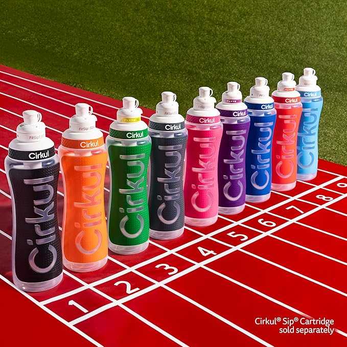 Cirkul 22oz. Purple Plastic Grip Squeeze Water Bottle & Sport Lid, BPA-Free, Non-Slip Design for Gym, Biking & Sports