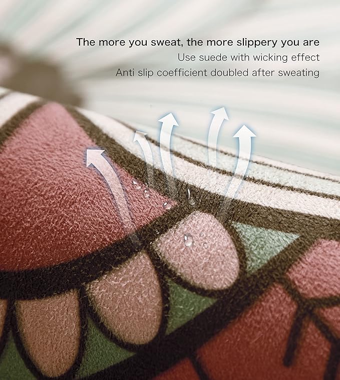 Knsbk Large Round Yoga Mat 4.6'X3.5mm for Exercise Premium Extra Thick, Ultra Comfortable, Non Slip, Meditation Mat