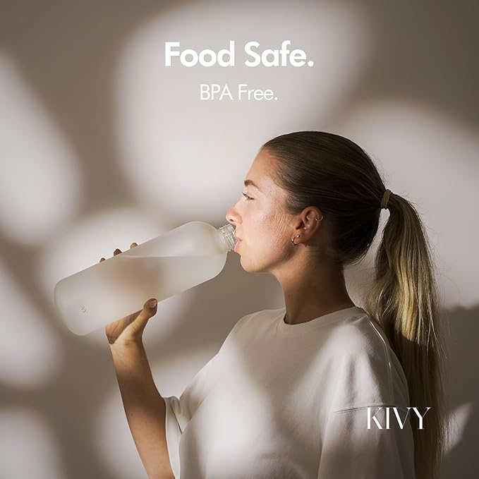 KIVY Slim Water Bottle 50oz [Lightweight & Shatterproof] - Reusable Tritan Water Bottle - Leak Proof Water Bottle for Women & Men - No Spill - Dishwasher Safe - Blue Water bottle