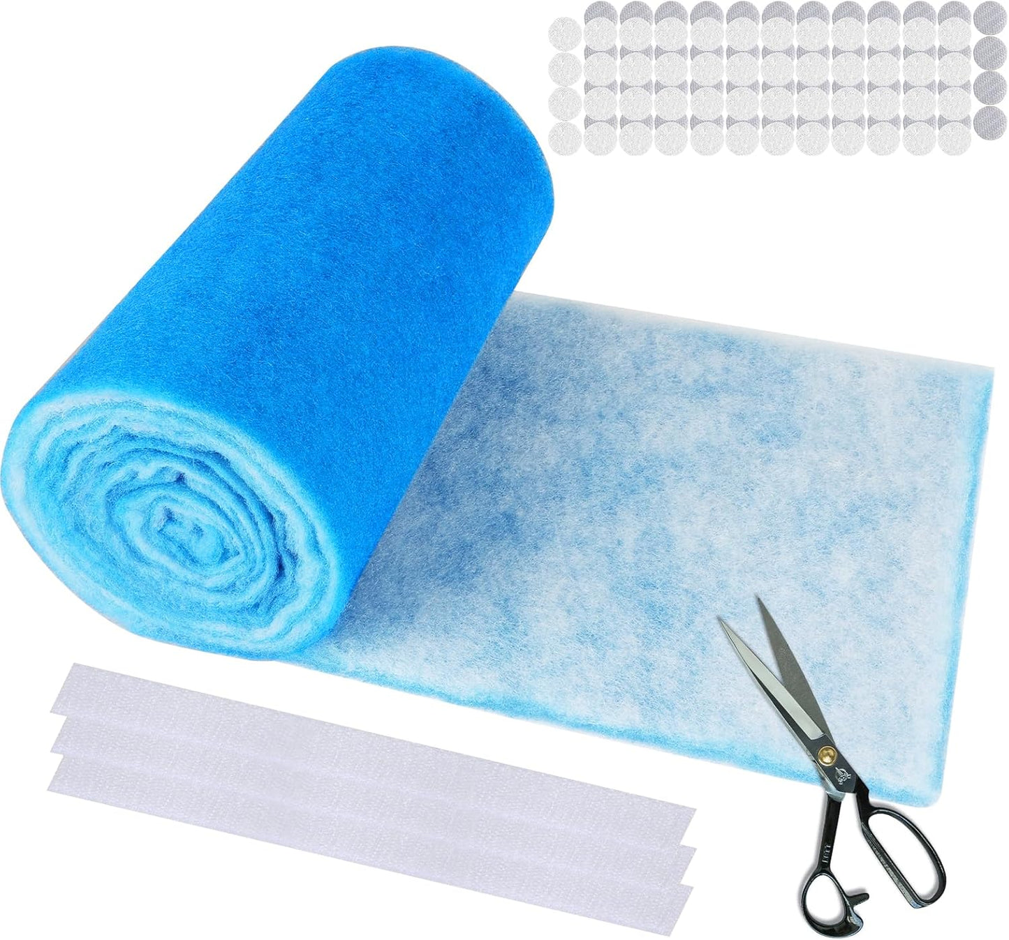 18" x120" Air Vent Filters, Cut to Fit Air Filter (70+ Filters), MERV 8 Triple Vent Filter for Home Floor, Ceiling, RV, HVAC Furnace Vents, With Adhesive Hook Tape and Installation Tape