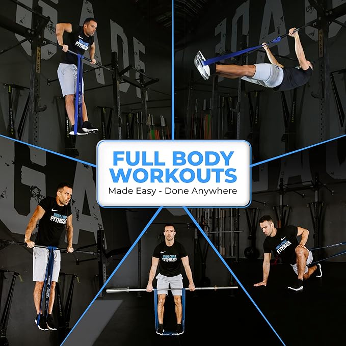 Pull Up Assistance Resistance Bands - Long Loop Power Bands for Men and Women - Strength Power Flexibility Training at Home & Gym - Ebooks & Workout Chart Included by Iron Core Fitness
