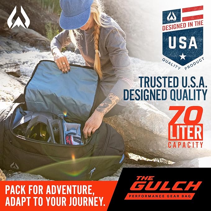 Wildhorn Gulch 70L MTB Duffle Bag for Travel - Lightweight & Durable Gym Bag for Women & Men. Ideal for Biking, Motorcycle, and Sports