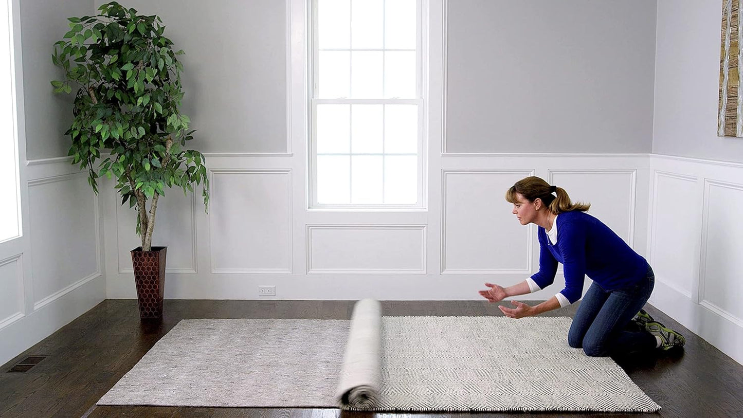 RUGPADUSA - Dual Surface - 5' Round - 1/8" Thick - Felt + Rubber - Non-Slip Backing Rug Pad - Adds Low-Profile Comfort and Protection