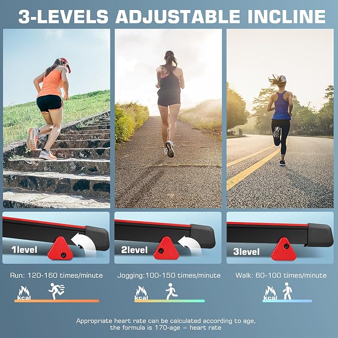 ANCHEER 2025 Premium Treadmill - 3.5HP Treadmills 350+ LBS Weight Capacity- 3-Level Incline, Foldable Design, Adjustable Height with Desk & Pulse Sensor - Perfect for Home Office & Family Workouts