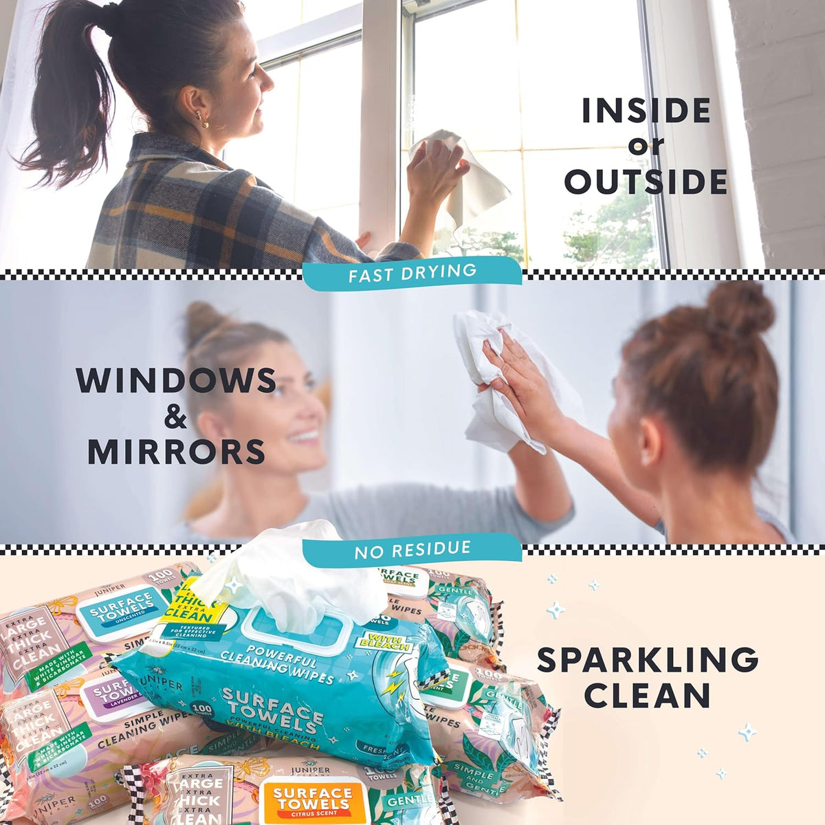 Single Surface Cleaning Wipes, Thick & Large Dispose, All-Purpose Cleaner for Bathroom, Kitchen, Office, 100 Count Soft Flow, Biodegradable, White Soap Scent