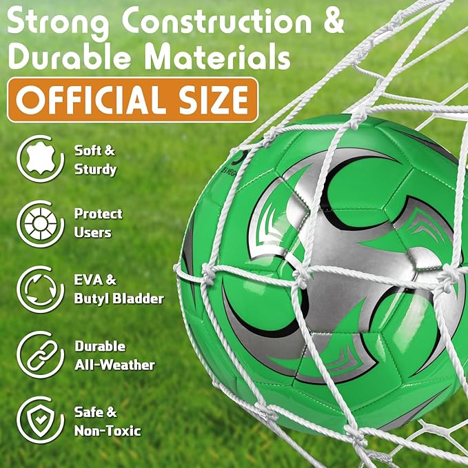 12 Pcs Soccer Balls for Teen Adult Bulk Deflated Soccer Ball with Pump Size 5 Indoor Outdoor Training Practice for School Sports Game Birthday Gifts Party Back to School