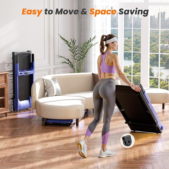 Treadmills for Home, 4-in-1 Foldable Treadmill with Incline, 300 LBS Capacity Running Treadmills for Home Small Spaces with Handles, 3.0 HP Folding Treadmill with Smart APP