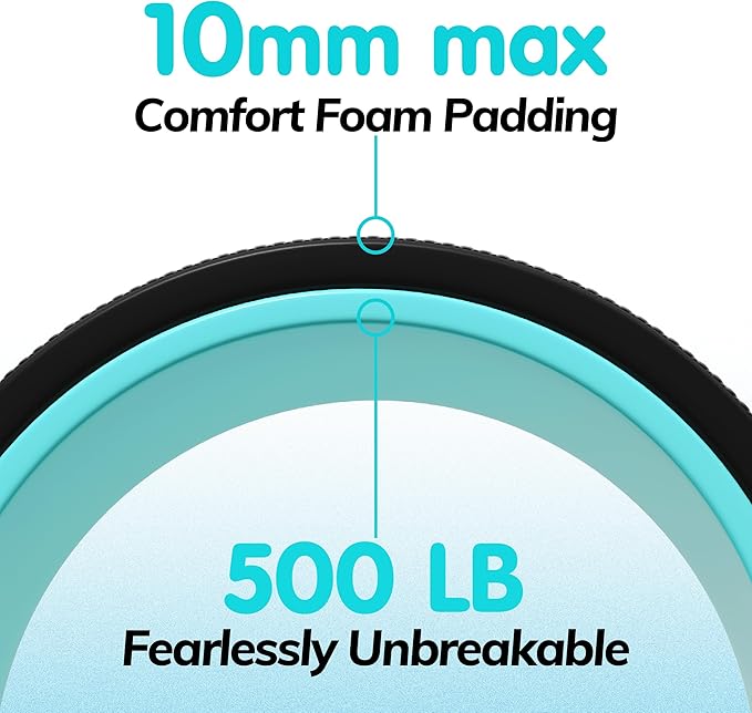 4 Pack Back Roller- Yoga Wheel for Back Pain Reliefn & Stretching, Back Wheel for Deep Tissue Massage, Back Stretcher for Physical Therapy & Exercise