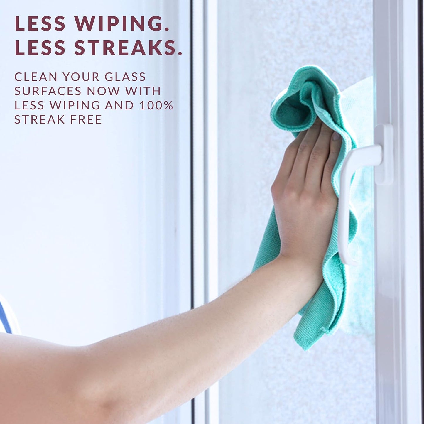 HOPE'S Perfect Glass Cleaner Spray, Streak-Free, Ammonia-Free Window, Mirror, Screen, and Shower Door Cleaner, Indoor and Outdoor Glass Surfaces, 32 Fl Oz, Pack of 1 With Microfiber Cloth