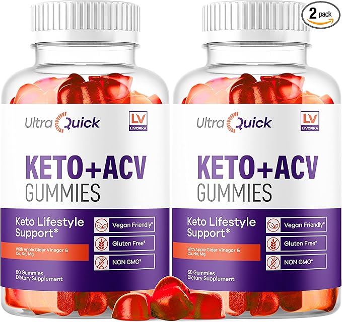 (2 Pack) Ultra Quick Keto ACV Gummies Weight Loss, Ultra Quick Keto ACV Gummies, UltraQuick Keto ACV Gummies, UltraQuick Keto Plus ACV Support Gummies, Ultra Quick Weight Loss Gummies for 2 Months
