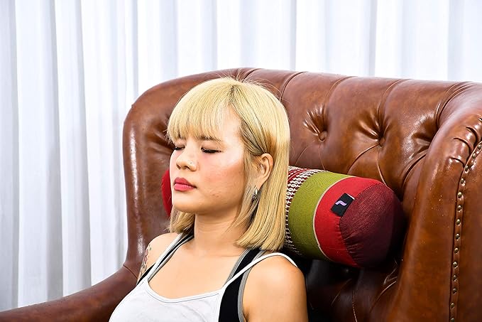 Leewadee Small Yoga Bolster – Shape-Retaining Cervical Neck Roll, Tube Pillow for Comfortable Reading, Kapok Filling, 22 x 6 x 6 inches